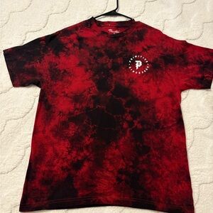 Primitive Red and Black Tie-Dye Tee